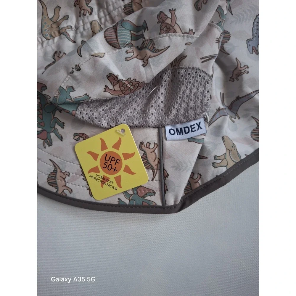 Omdex Kids Sun Hat With Neck Flap Boys Girls Dinosaurs Print Upf 50 Size L